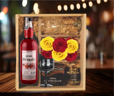 Dulzura Artesanal Cali, caja personalizada de vino artesanal con sabor a cereza, ideal para toda ocasion en Cali | Pedidos al Cel. 315 445 5977